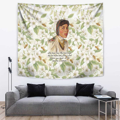 Zora Neale Hurston Tapestry Floral Illustration Featuring Janie’s Dream from Their Eyes Were Watching God - African Pride
