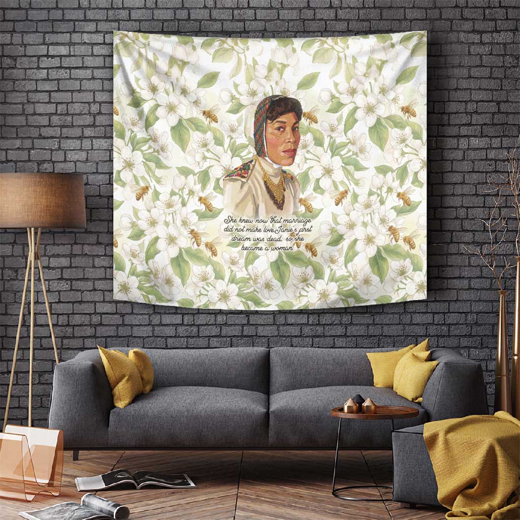 Zora Neale Hurston Tapestry Floral Illustration Featuring Janie’s Dream from Their Eyes Were Watching God - African Pride