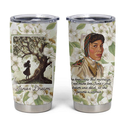 Zora Neale Hurston Tumbler Cup Floral Illustration Featuring Janie’s Dream from Their Eyes Were Watching God - African Pride