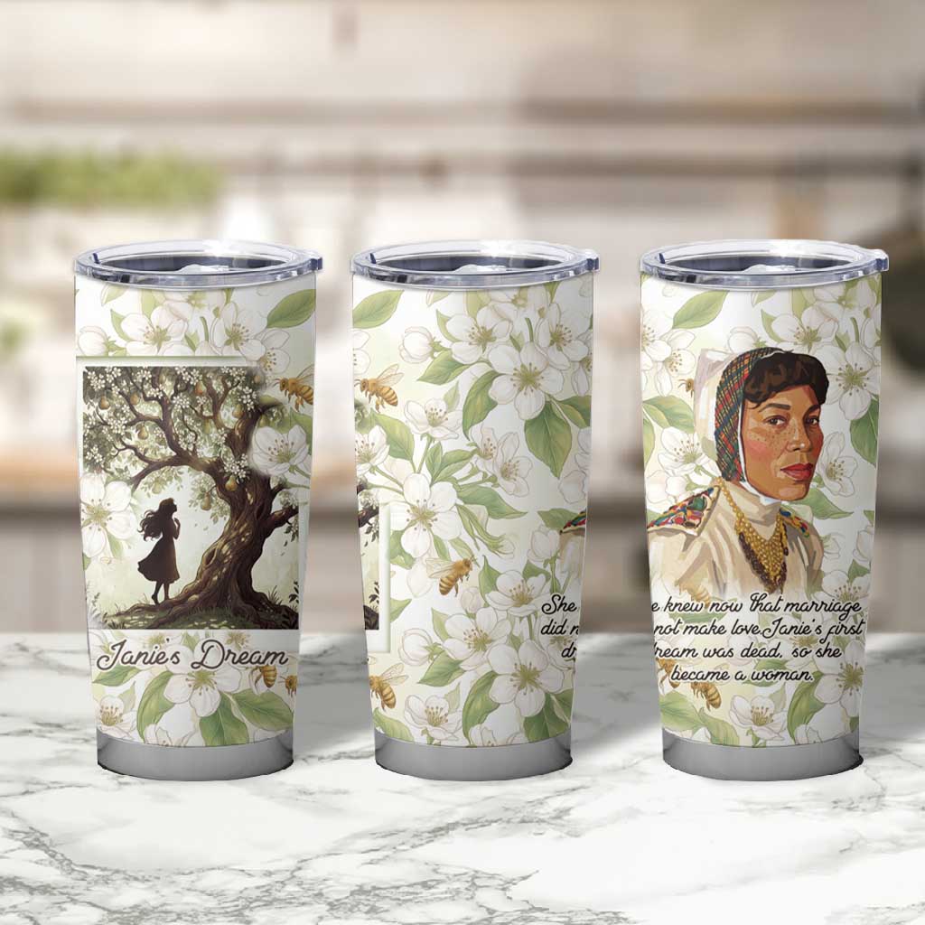 Zora Neale Hurston Tumbler Cup Floral Illustration Featuring Janie’s Dream from Their Eyes Were Watching God - African Pride