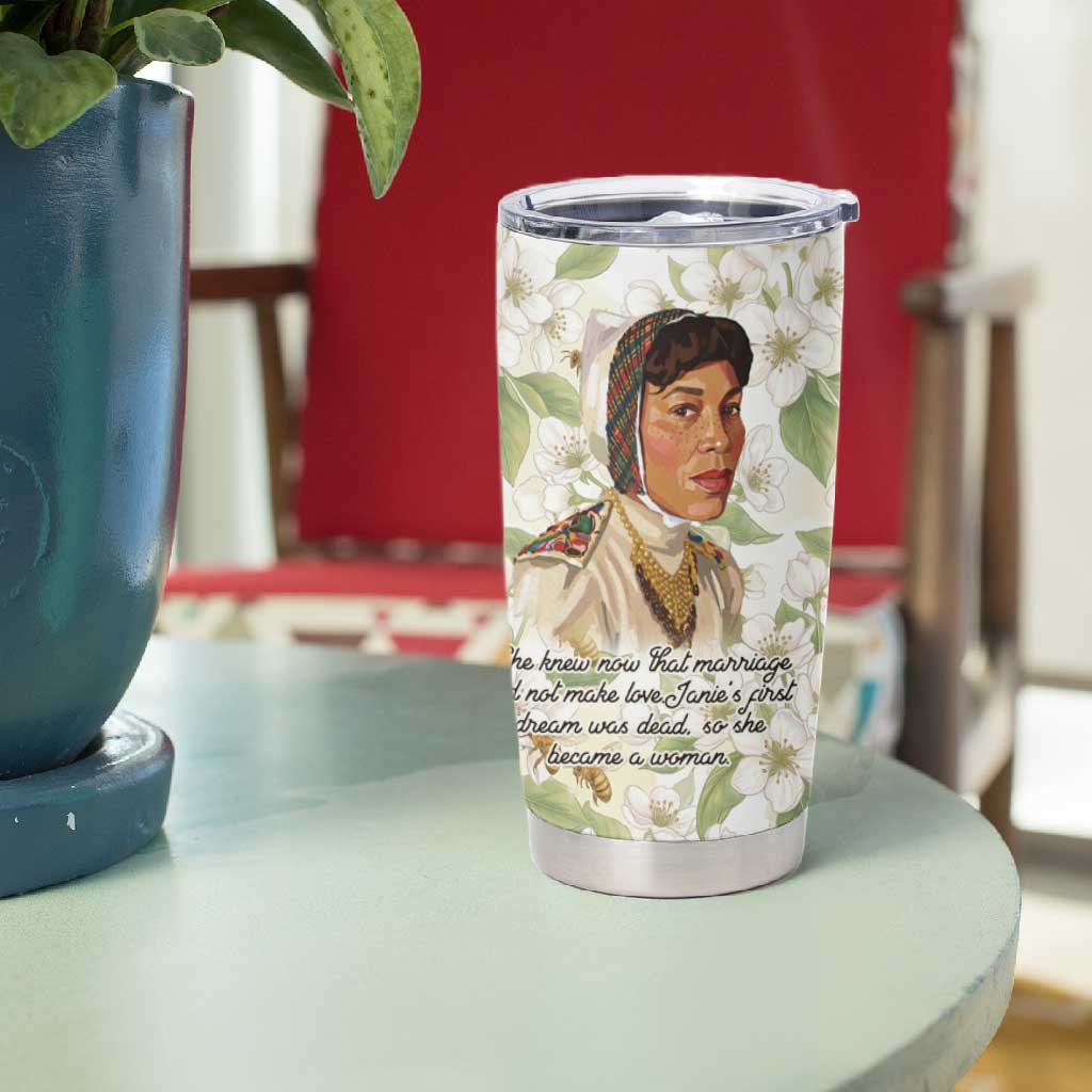 Zora Neale Hurston Tumbler Cup Floral Illustration Featuring Janie’s Dream from Their Eyes Were Watching God - African Pride