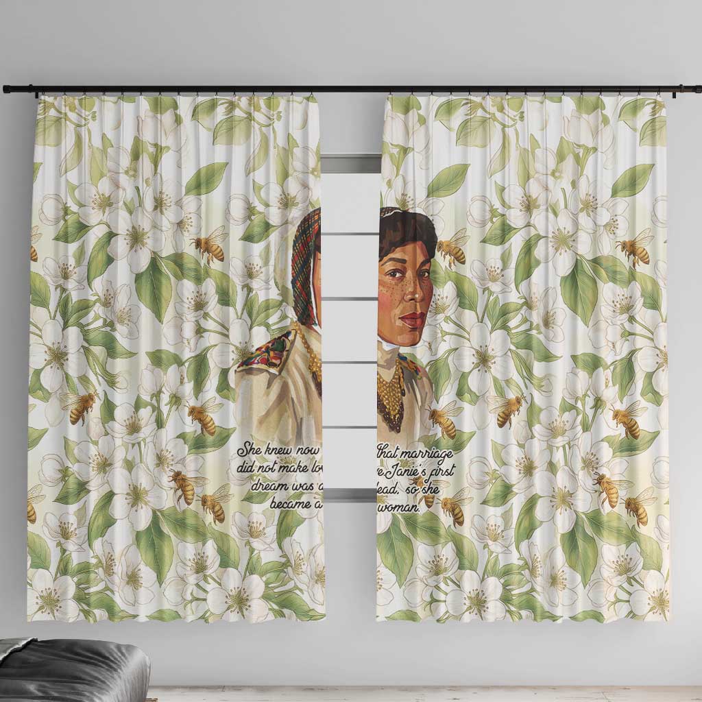 Zora Neale Hurston Window Curtain Floral Illustration Featuring Janie’s Dream from Their Eyes Were Watching God - African Pride