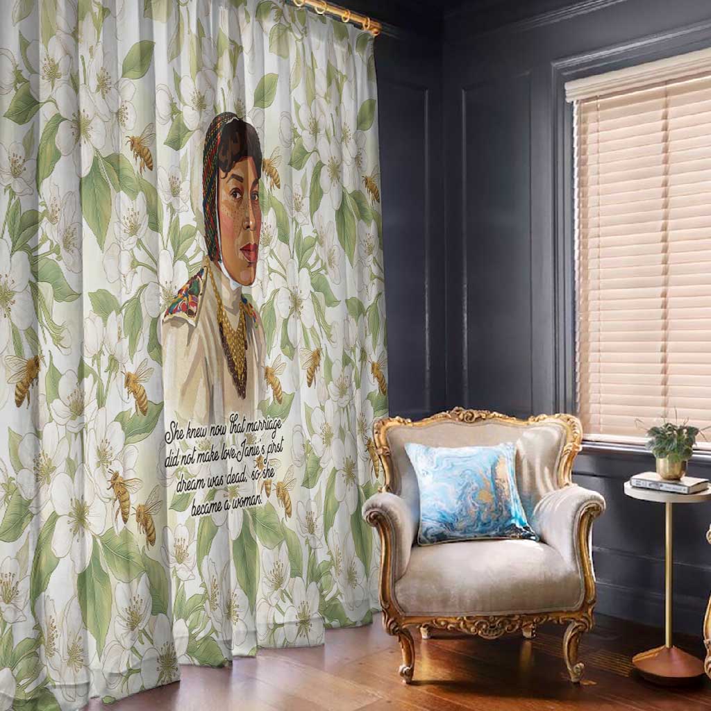 Zora Neale Hurston Window Curtain Floral Illustration Featuring Janie’s Dream from Their Eyes Were Watching God - African Pride