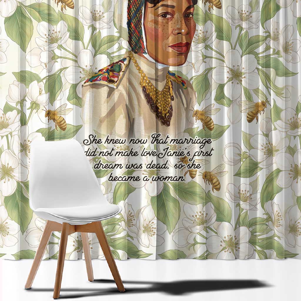 Zora Neale Hurston Window Curtain Floral Illustration Featuring Janie’s Dream from Their Eyes Were Watching God - African Pride