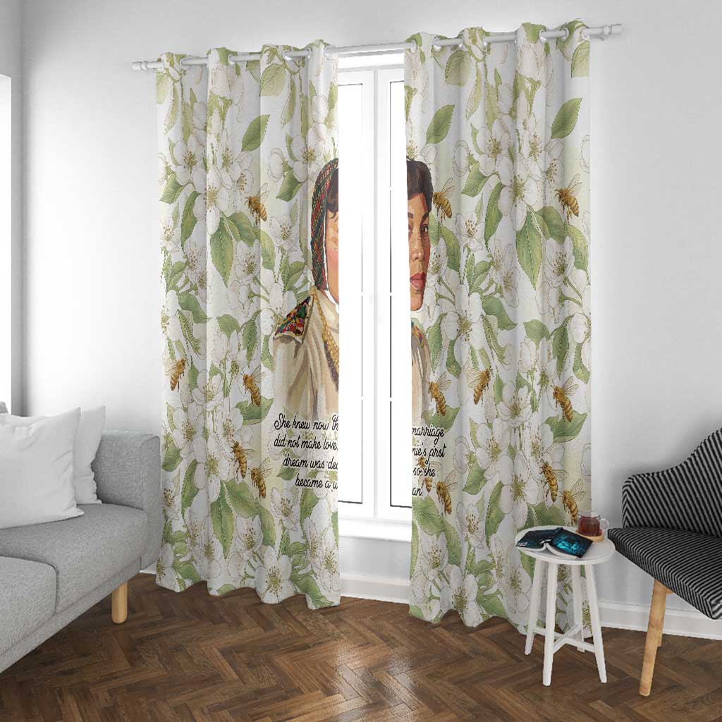 Zora Neale Hurston Window Curtain Floral Illustration Featuring Janie’s Dream from Their Eyes Were Watching God - African Pride