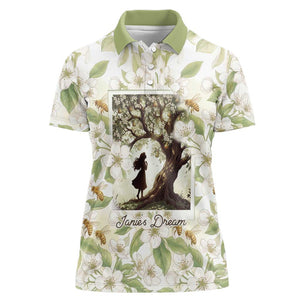 Zora Neale Hurston Women Polo Shirt Floral Illustration Featuring Janie’s Dream from Their Eyes Were Watching God - African Pride