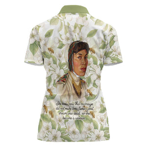 Zora Neale Hurston Women Polo Shirt Floral Illustration Featuring Janie’s Dream from Their Eyes Were Watching God - African Pride