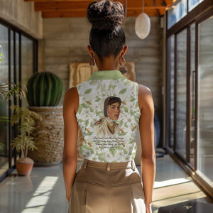 Zora Neale Hurston Women Sleeveless Polo Shirt Floral Illustration Featuring Janie’s Dream from Their Eyes Were Watching God - African Pride