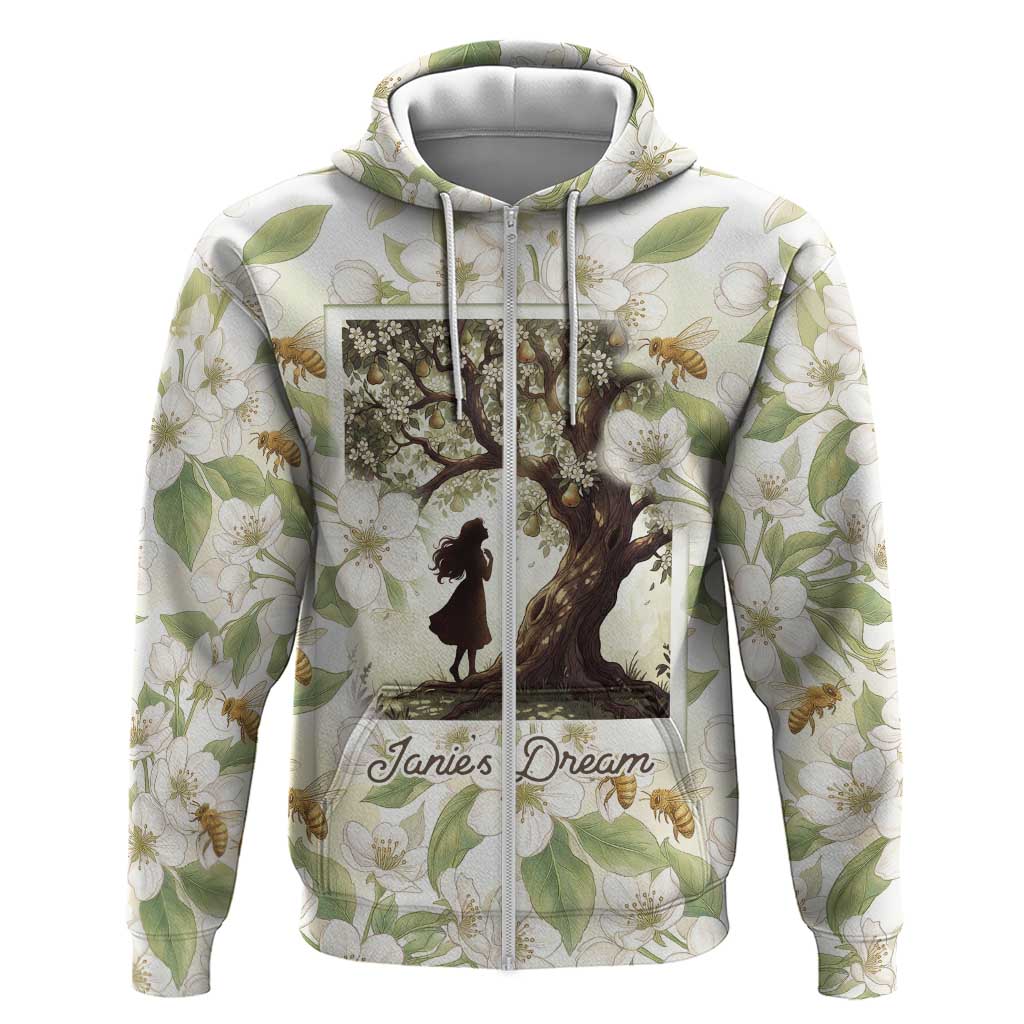 Zora Neale Hurston Zip Hoodie Floral Illustration Featuring Janie’s Dream from Their Eyes Were Watching God - African Pride