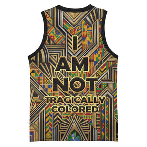 Zora Neale Hurston Basketball Jersey Bold Kente and Art Deco Pattern - I Am Not Tragically Colored - African Pride