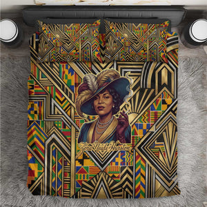 Zora Neale Hurston Bedding Set Bold Kente and Art Deco Pattern - I Am Not Tragically Colored - African Pride