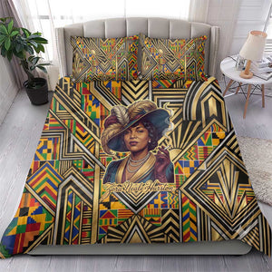 Zora Neale Hurston Bedding Set Bold Kente and Art Deco Pattern - I Am Not Tragically Colored - African Pride