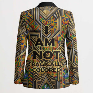 Zora Neale Hurston Blazer Bold Kente and Art Deco Pattern - I Am Not Tragically Colored - African Pride