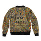 Zora Neale Hurston Bomber Jacket Bold Kente and Art Deco Pattern - I Am Not Tragically Colored - African Pride