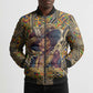 Zora Neale Hurston Bomber Puffer Jacket Bold Kente and Art Deco Pattern - I Am Not Tragically Colored - African Pride