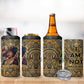 Zora Neale Hurston 4 in 1 Can Cooler Tumbler Bold Kente and Art Deco Pattern - I Am Not Tragically Colored - African Pride