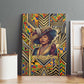 Zora Neale Hurston Canvas Wall Art Bold Kente and Art Deco Pattern - I Am Not Tragically Colored - African Pride