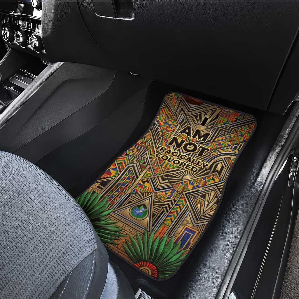 Zora Neale Hurston Car Mats Bold Kente and Art Deco Pattern - I Am Not Tragically Colored - African Pride
