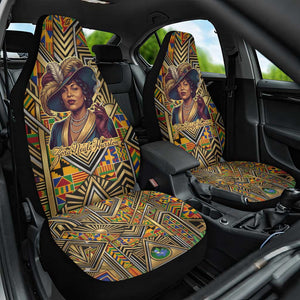 Zora Neale Hurston Car Seat Cover Bold Kente and Art Deco Pattern - I Am Not Tragically Colored - African Pride