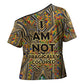 Zora Neale Hurston Cross Shoulder Shirt Bold Kente and Art Deco Pattern - I Am Not Tragically Colored - African Pride