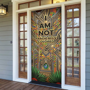 Zora Neale Hurston Door Cover Bold Kente and Art Deco Pattern - I Am Not Tragically Colored - African Pride