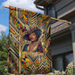 Zora Neale Hurston Garden Flag Bold Kente and Art Deco Pattern - I Am Not Tragically Colored - African Pride