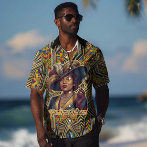 Zora Neale Hurston Hawaiian Shirt Bold Kente and Art Deco Pattern - I Am Not Tragically Colored - African Pride