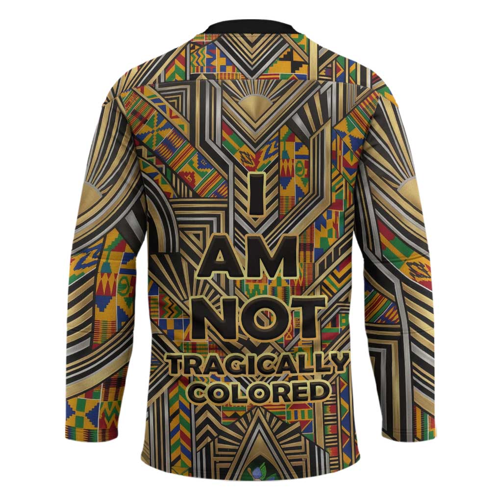 Zora Neale Hurston Hockey Jersey Bold Kente and Art Deco Pattern - I Am Not Tragically Colored - African Pride