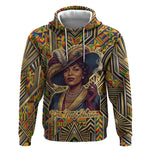 Zora Neale Hurston Hoodie Bold Kente and Art Deco Pattern - I Am Not Tragically Colored - African Pride