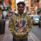 Zora Neale Hurston Hoodie Bold Kente and Art Deco Pattern - I Am Not Tragically Colored - African Pride
