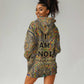 Zora Neale Hurston Hoodie Dress Bold Kente and Art Deco Pattern - I Am Not Tragically Colored - African Pride