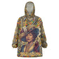 Zora Neale Hurston Kid Wearable Blanket Hoodie Bold Kente and Art Deco Pattern - I Am Not Tragically Colored - African Pride