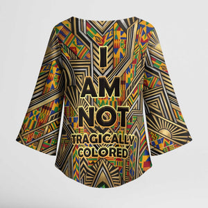 Zora Neale Hurston Kimono Sleeve Blouse Bold Kente and Art Deco Pattern - I Am Not Tragically Colored - African Pride