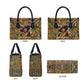Zora Neale Hurston Leather Bag Bold Kente and Art Deco Pattern - I Am Not Tragically Colored - African Pride