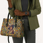Zora Neale Hurston Leather Bag Bold Kente and Art Deco Pattern - I Am Not Tragically Colored - African Pride