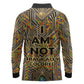 Zora Neale Hurston Long Sleeve Polo Shirt Bold Kente and Art Deco Pattern - I Am Not Tragically Colored - African Pride