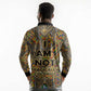 Zora Neale Hurston Long Sleeve Polo Shirt Bold Kente and Art Deco Pattern - I Am Not Tragically Colored - African Pride