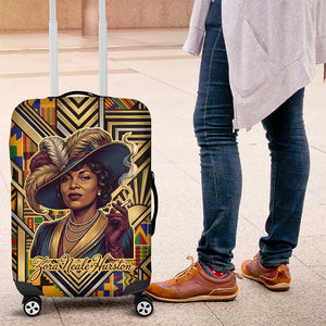 Zora Neale Hurston Luggage Cover Bold Kente and Art Deco Pattern - I Am Not Tragically Colored - African Pride