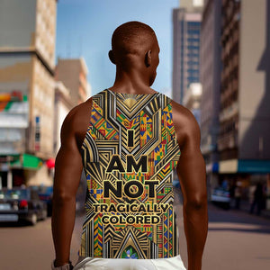 Zora Neale Hurston Men Tank Top Bold Kente and Art Deco Pattern - I Am Not Tragically Colored - African Pride