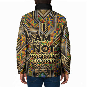Zora Neale Hurston Padded Jacket Bold Kente and Art Deco Pattern - I Am Not Tragically Colored - African Pride
