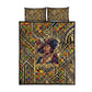 Zora Neale Hurston Quilt Bed Set Bold Kente and Art Deco Pattern - I Am Not Tragically Colored - African Pride