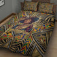 Zora Neale Hurston Quilt Bed Set Bold Kente and Art Deco Pattern - I Am Not Tragically Colored - African Pride