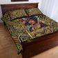 Zora Neale Hurston Quilt Bed Set Bold Kente and Art Deco Pattern - I Am Not Tragically Colored - African Pride