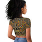 Zora Neale Hurston Raglan Cropped T shirt Bold Kente and Art Deco Pattern - I Am Not Tragically Colored - African Pride