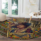Zora Neale Hurston Round Carpet Bold Kente and Art Deco Pattern - I Am Not Tragically Colored - African Pride