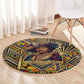 Zora Neale Hurston Round Carpet Bold Kente and Art Deco Pattern - I Am Not Tragically Colored - African Pride