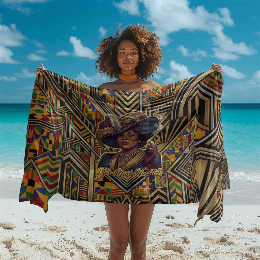 Zora Neale Hurston Sarong Bold Kente and Art Deco Pattern - I Am Not Tragically Colored - African Pride