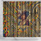 Zora Neale Hurston Shower Curtain Bold Kente and Art Deco Pattern - I Am Not Tragically Colored - African Pride