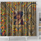 Zora Neale Hurston Shower Curtain Bold Kente and Art Deco Pattern - I Am Not Tragically Colored - African Pride