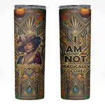 Zora Neale Hurston Skinny Tumbler Bold Kente and Art Deco Pattern - I Am Not Tragically Colored - African Pride
